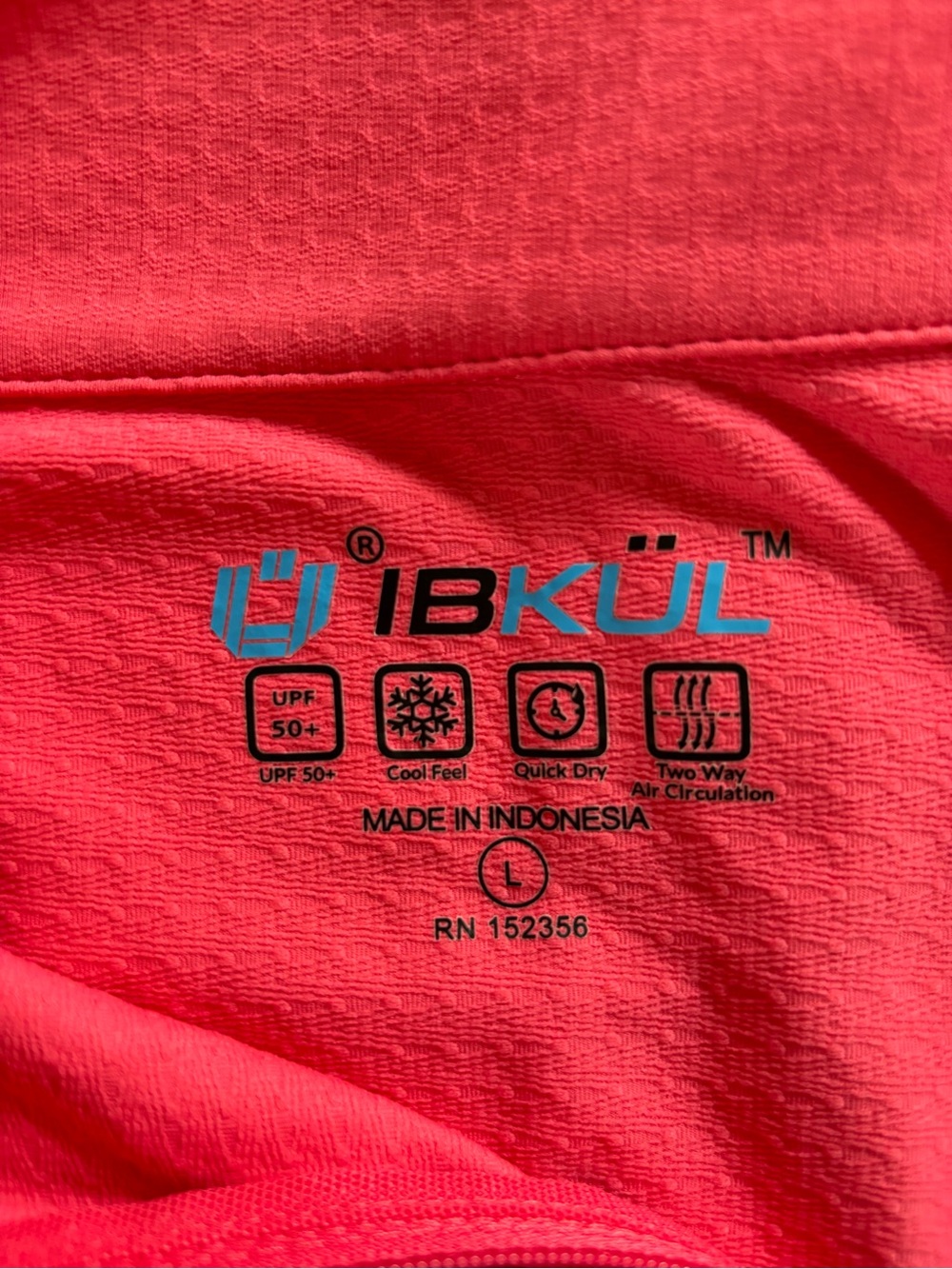 IBKÜL Hot Pink Long Sleeve 1/4 Zip Mock Neck Golf Top Pullover Size L UPF 50+ - Picture 2 of 5